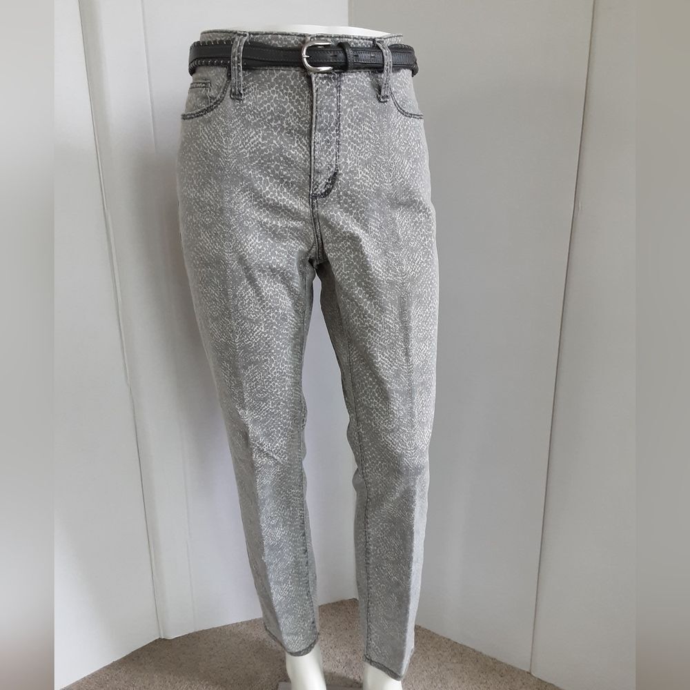 UNIVERSAL THREAD High Rise Skinny Stretch Light Gray Snake Print Jeans Sz 12/31R